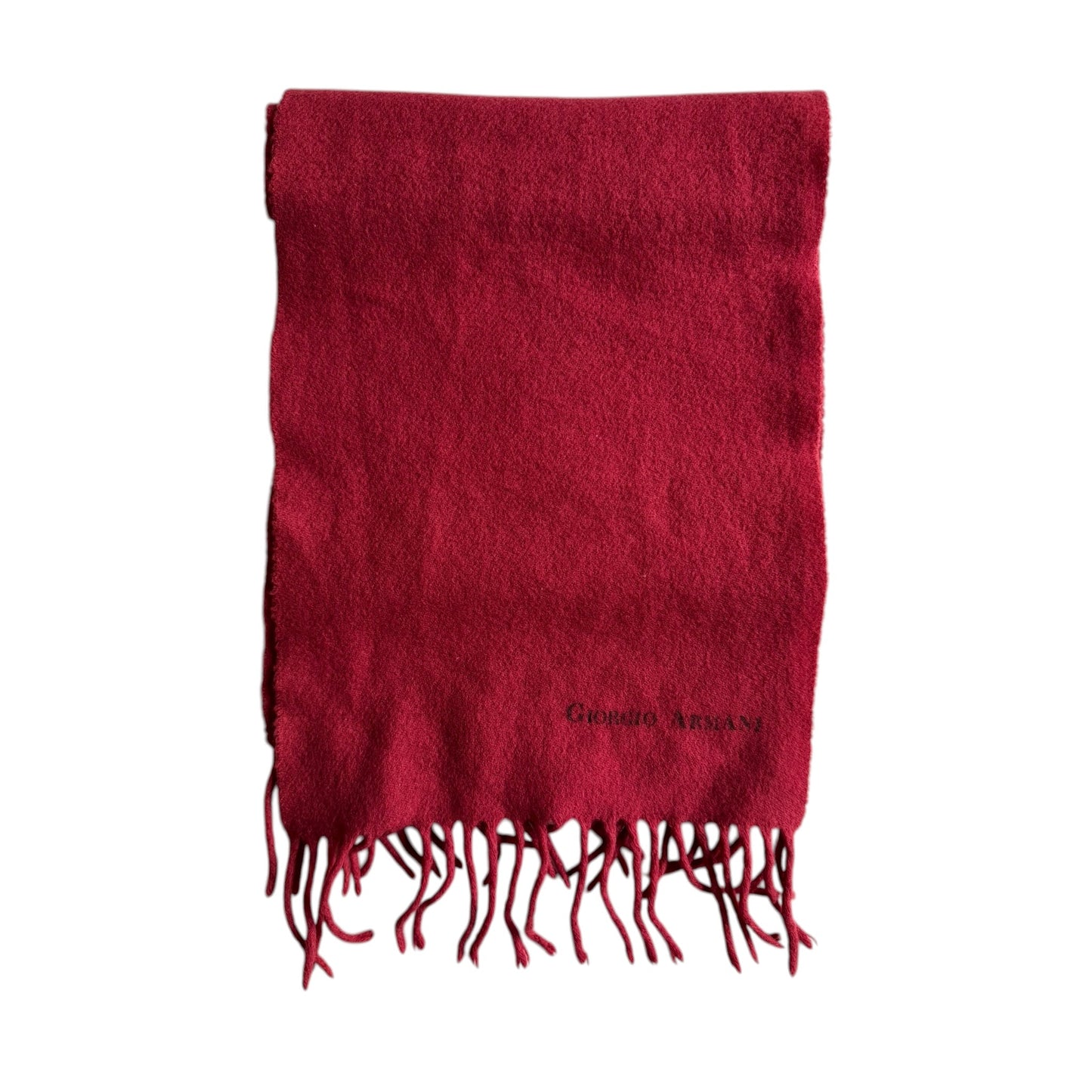 🧣 Fular Vintage Giorgio Armani / Lână naturală Burgundy (Anii ’80) - anbracaminte