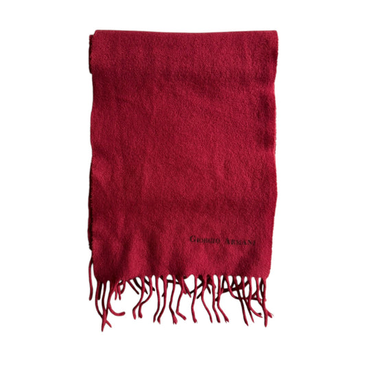 🧣 Fular Vintage Giorgio Armani / Lână naturală Burgundy (Anii ’80) - anbracaminte