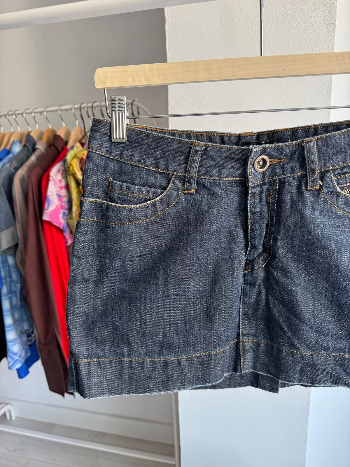 🤠 Fustă Denim Buckleback Y2K | S Damă (EU 36) - anbracaminte