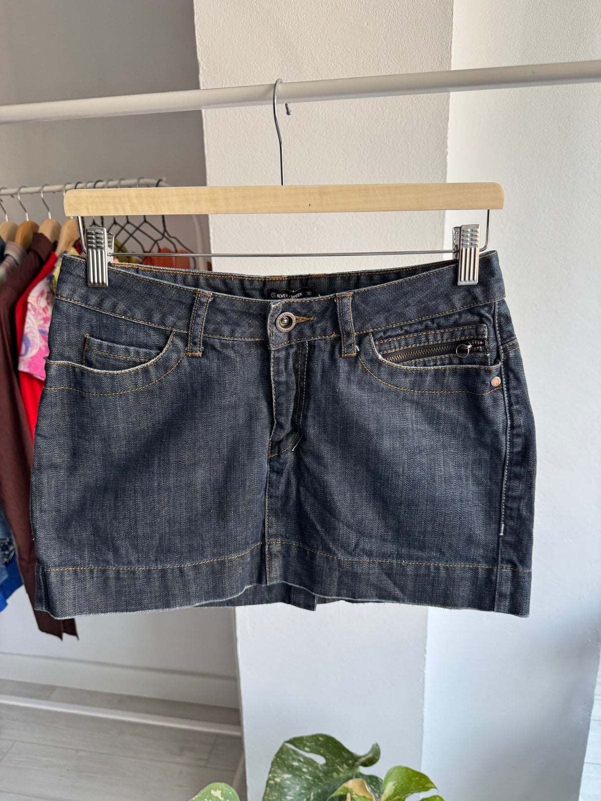 🤠 Fustă Denim Buckleback Y2K | S Damă (EU 36) - anbracaminte