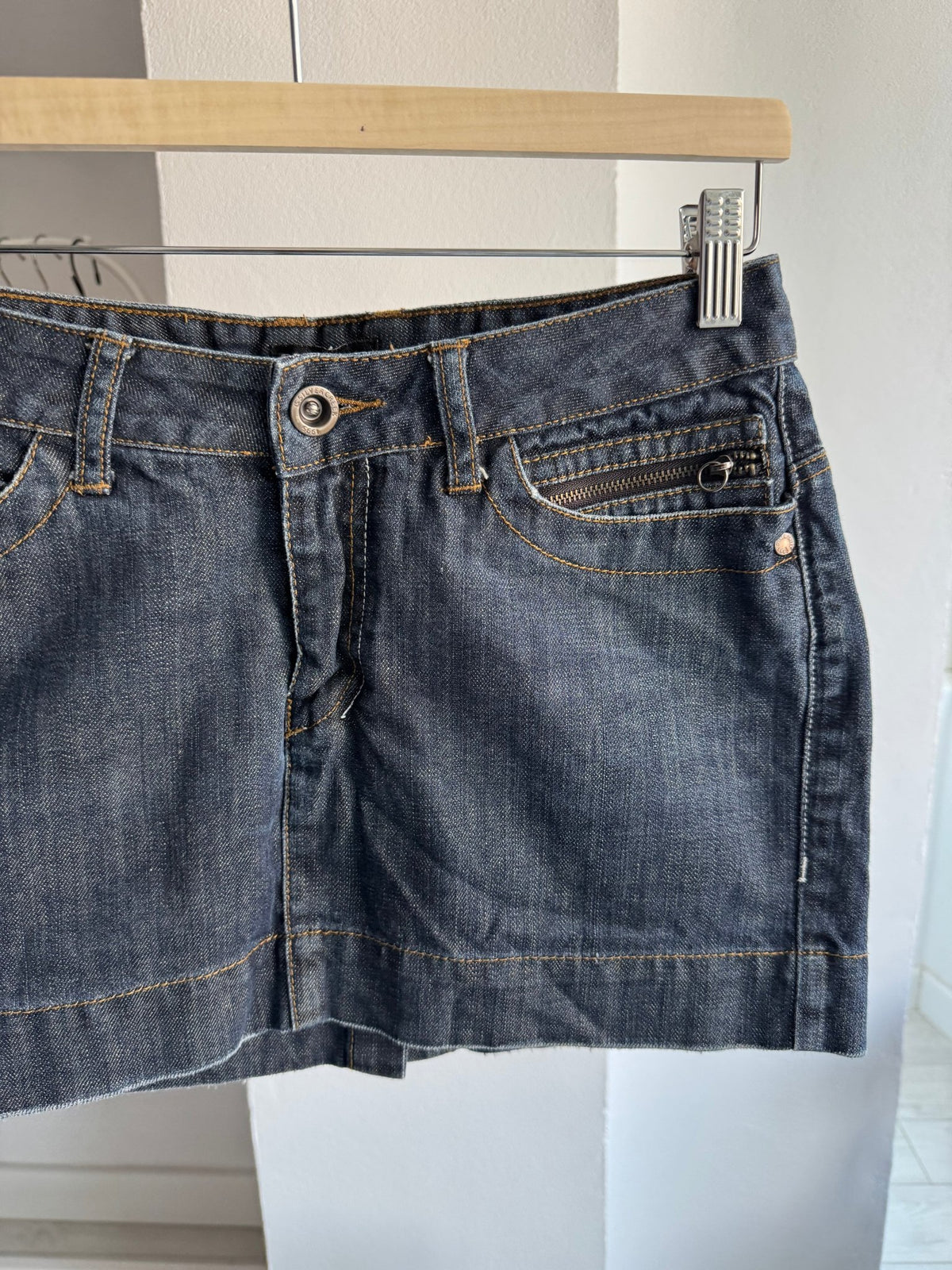 🤠 Fustă Denim Buckleback Y2K | S Damă (EU 36) - anbracaminte