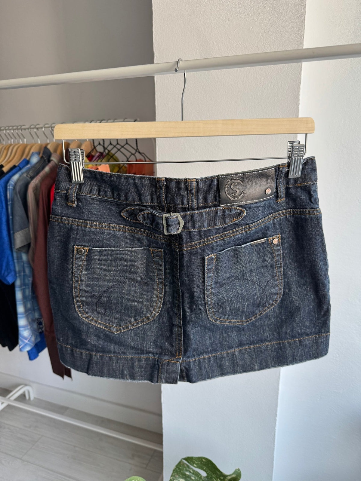 🤠 Fustă Denim Buckleback Y2K | S Damă (EU 36) - anbracaminte