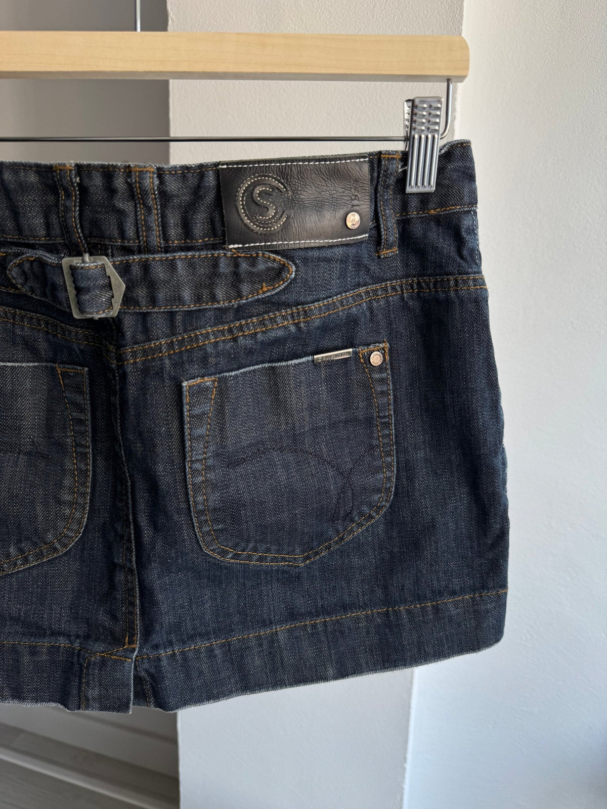🤠 Fustă Denim Buckleback Y2K | S Damă (EU 36) - anbracaminte