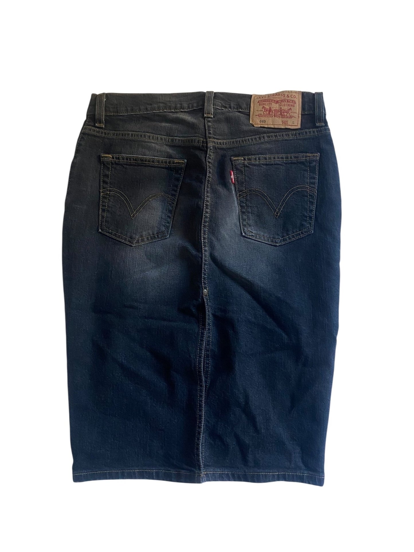 Fustă Denim Y2K Levi’s 669 – Midi – Mărime S - anbracaminte