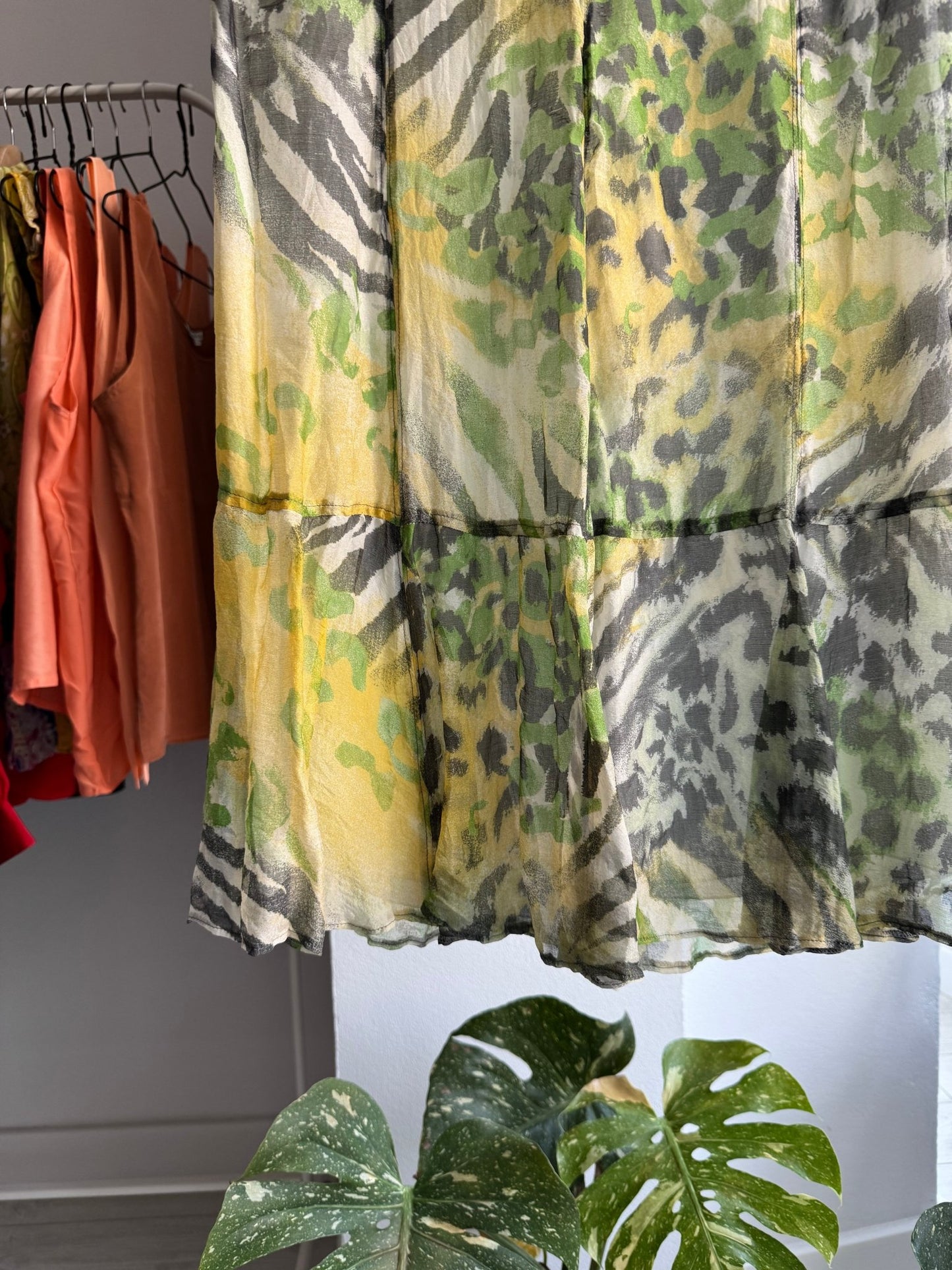 ☀️ Fustă din Mătase Animal Print Y2K | M Damă (EU 38) - anbracaminte