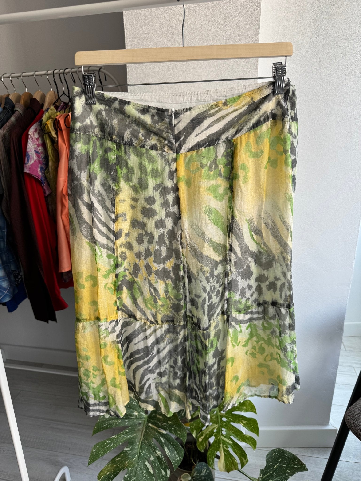☀️ Fustă din Mătase Animal Print Y2K | M Damă (EU 38) - anbracaminte