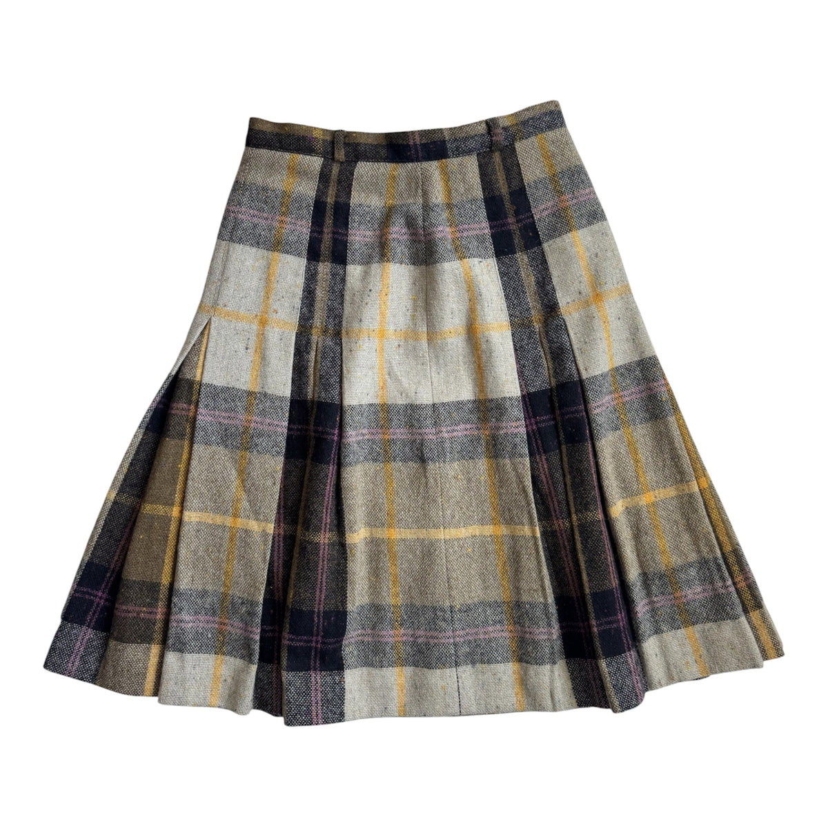 Fustă Lână Virgină Vintage Femei | Tartan | S/M (EU 38) - anbracaminte