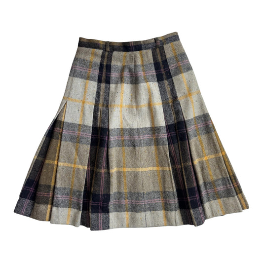 Fustă Lână Virgină Vintage Femei | Tartan | S/M (EU 38) - anbracaminte