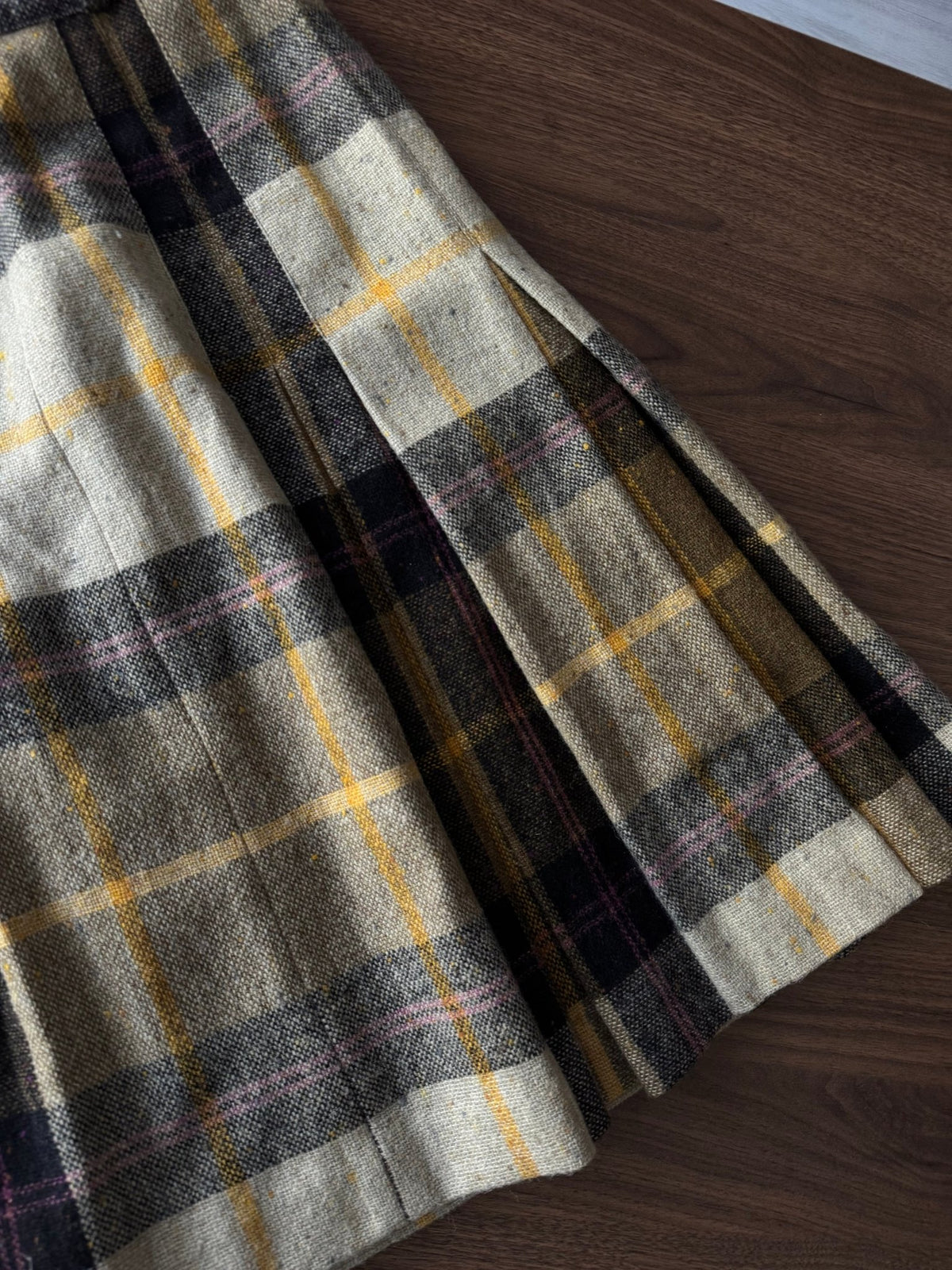 Fustă Lână Virgină Vintage Femei | Tartan | S/M (EU 38) - anbracaminte