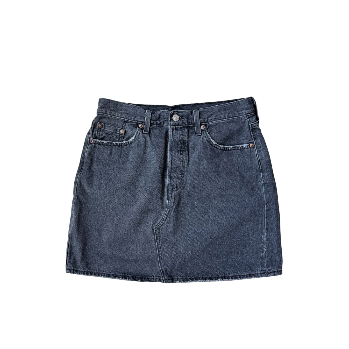 💁‍♀️ Fustă Levi’s High Rise Deconstructed – Black Washed Denim – Mărime 29 - anbracaminte