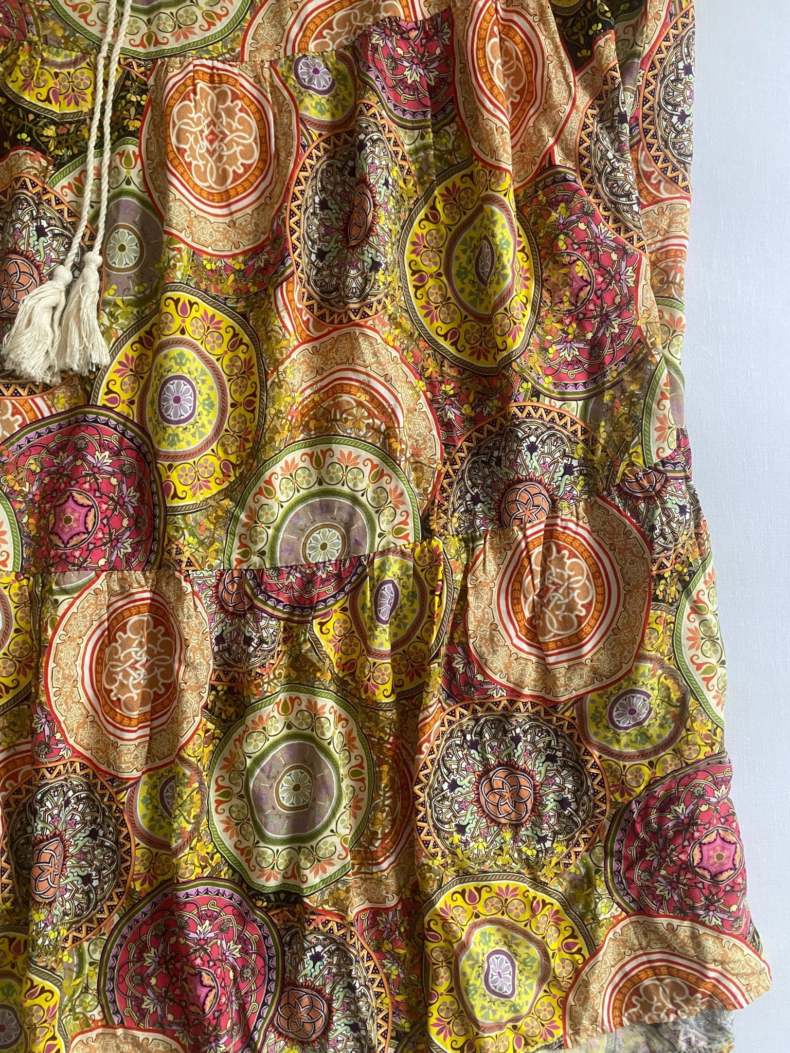 Fustă Maxi Vintage – Print Vibrant – 100% Vâscoză 🌺🌀 - anbracaminte