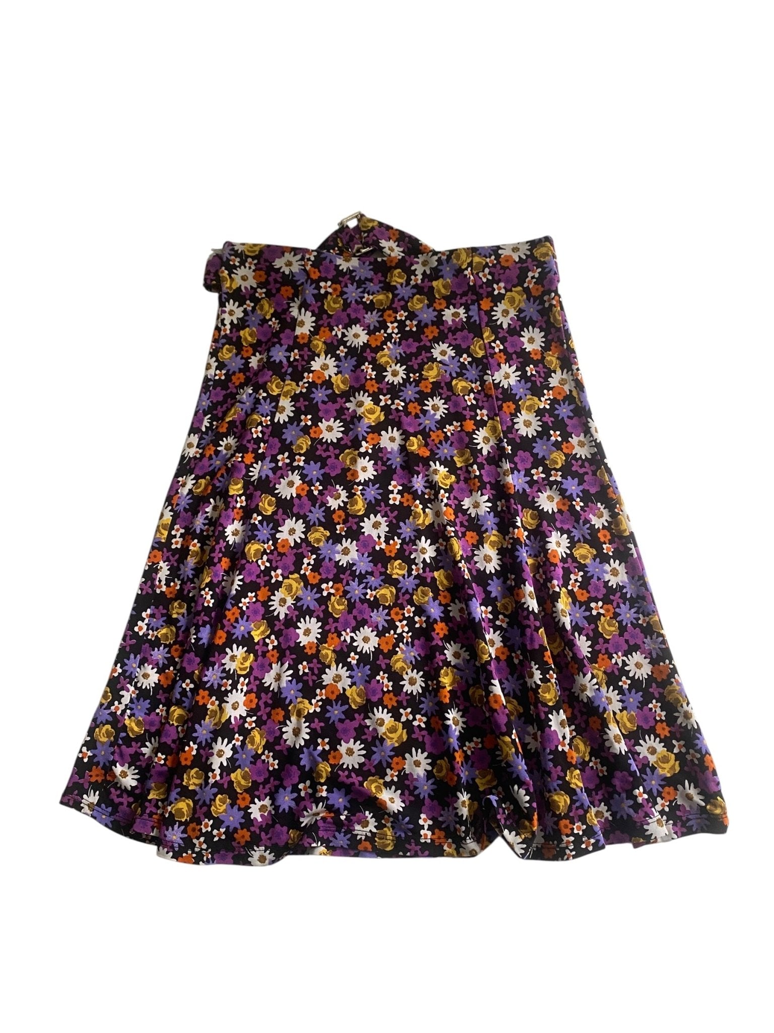 Fustă Neagră Imprimată Floral – Mărime S 🌿🖤 - anbracaminte