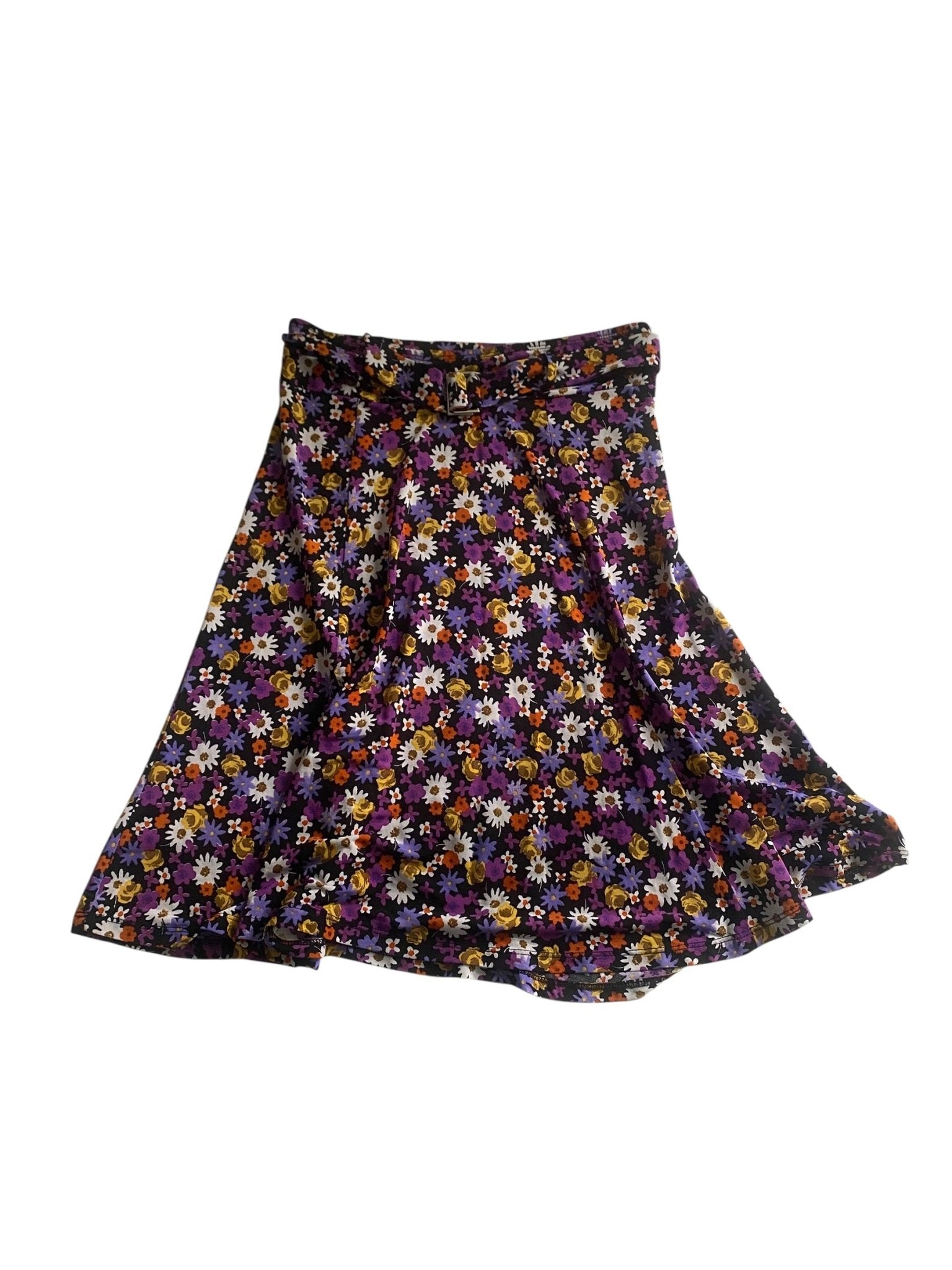 Fustă Neagră Imprimată Floral – Mărime S 🌿🖤 - anbracaminte