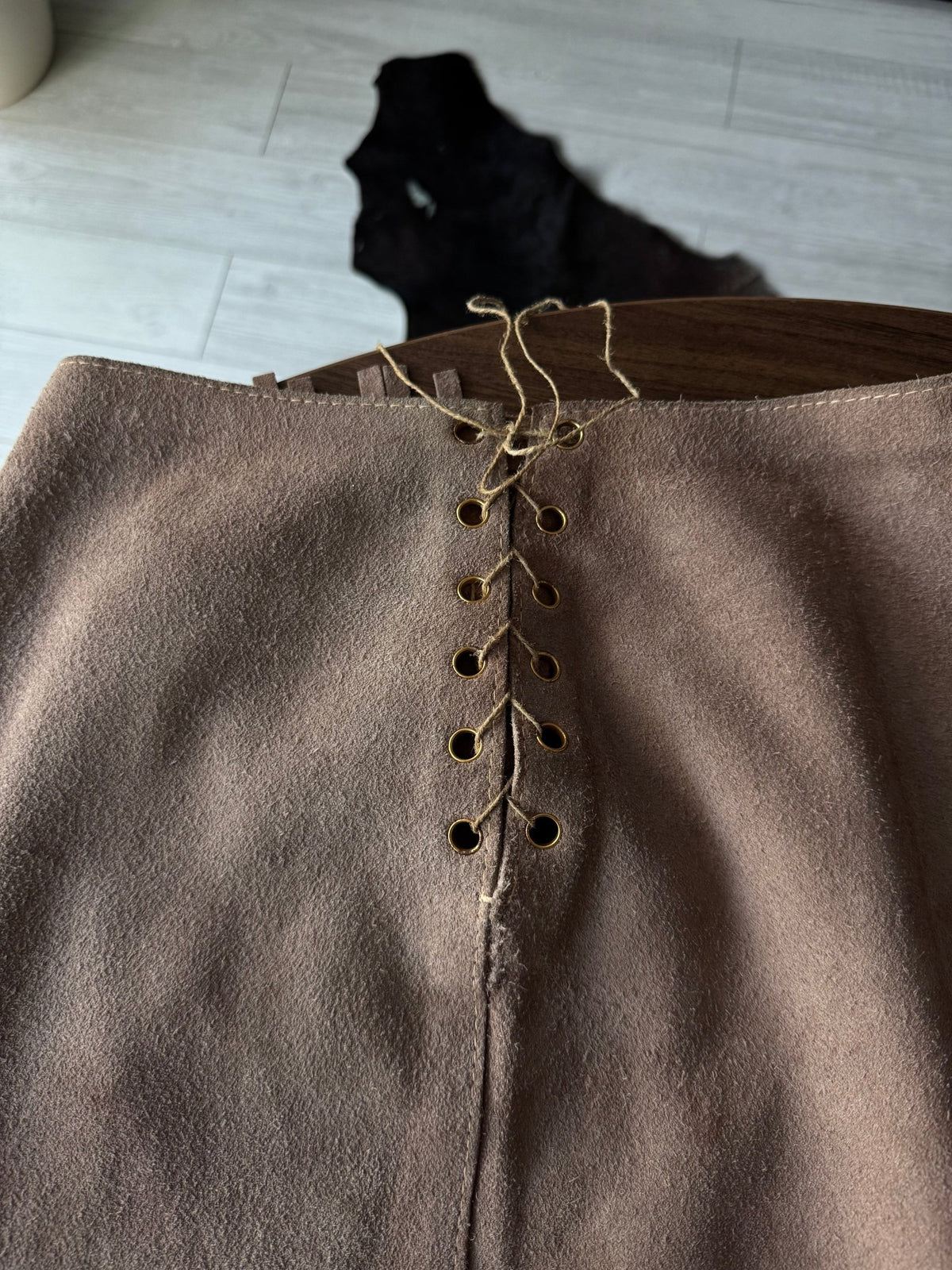 Fustă Piele Întoarsă Vintage Femei | Franjuri | S/M - anbracaminte