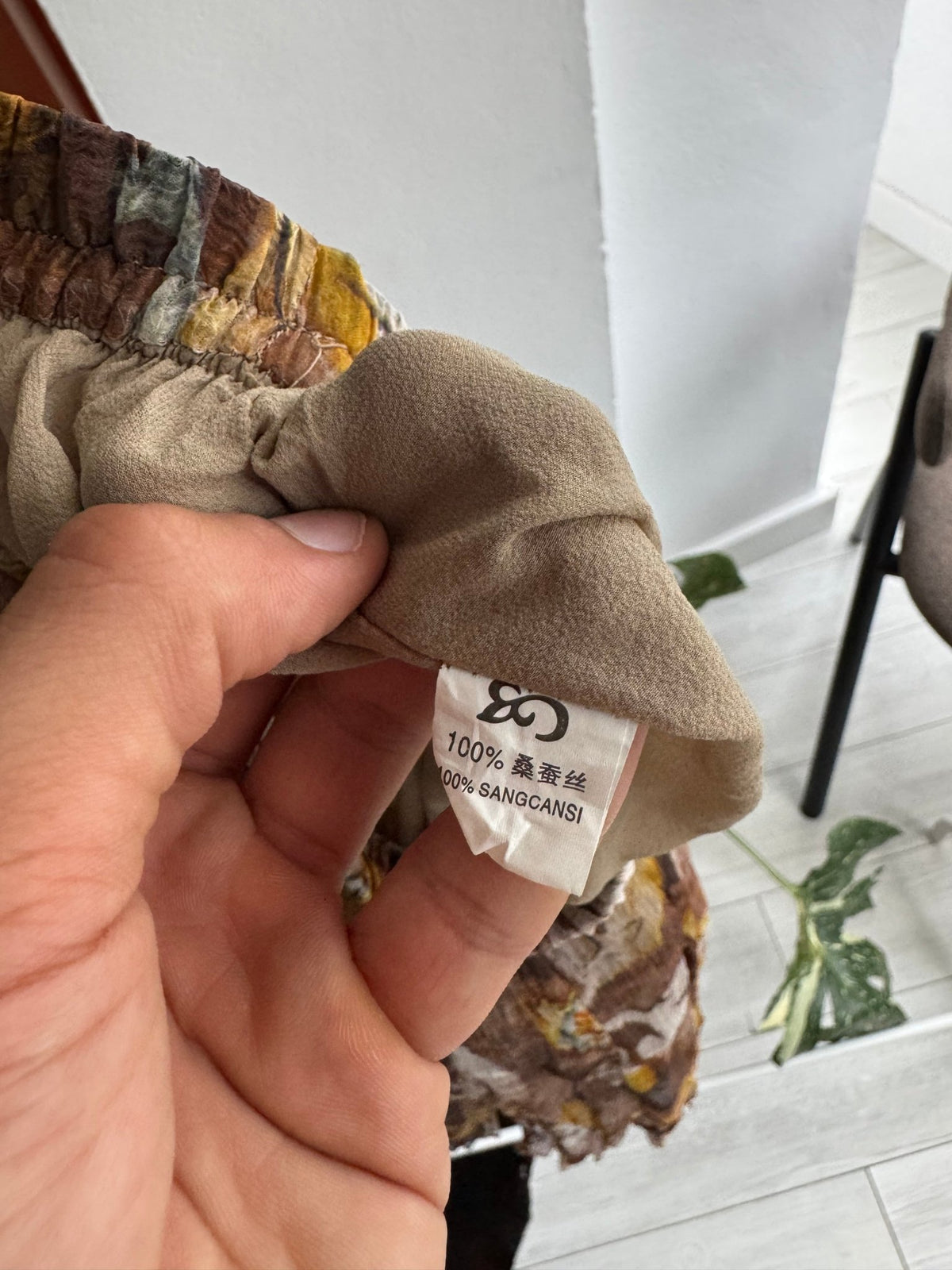 ☀️ Fustă Printed din Mătase Naturală de Dud Vintage – S/M - anbracaminte