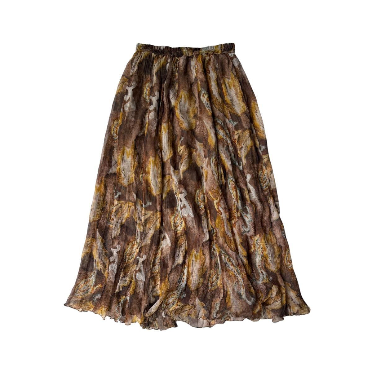 ☀️ Fustă Printed din Mătase Naturală de Dud Vintage – S/M - anbracaminte