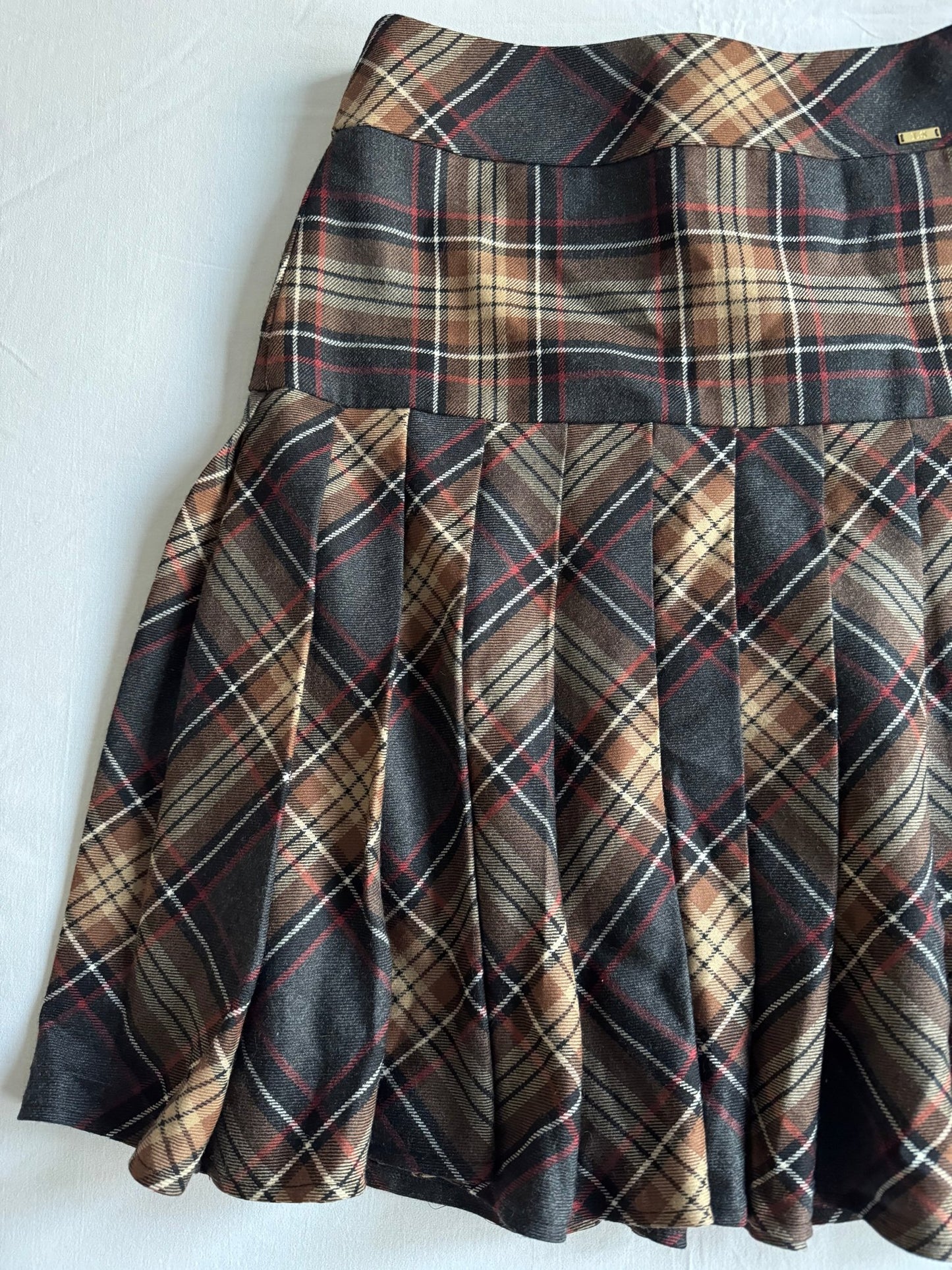 🧵 Fustă Tartan Luisa Spagnoli – Lână 100% | Mărimea IT 42 (S–M) - anbracaminte