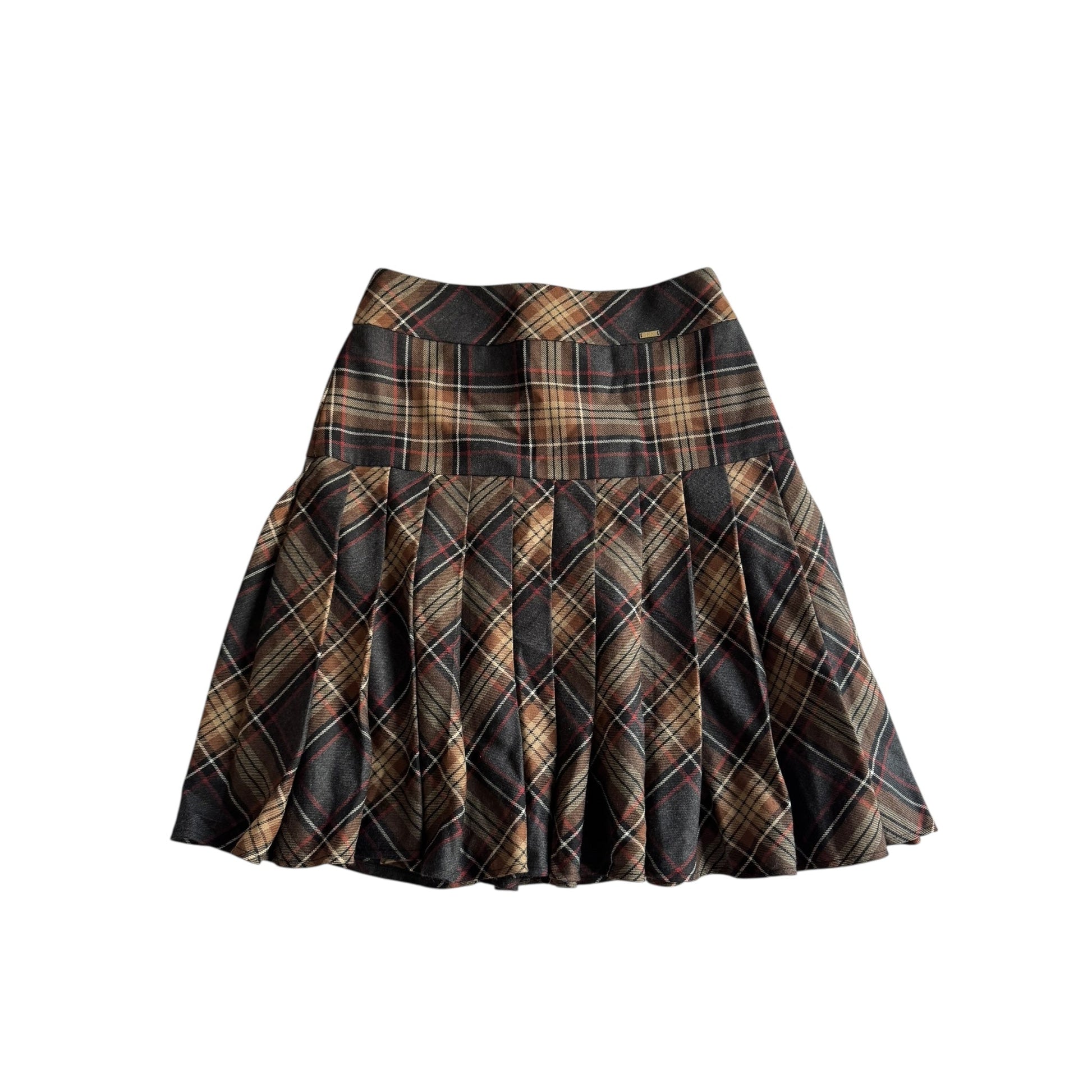 🧵 Fustă Tartan Luisa Spagnoli – Lână 100% | Mărimea IT 42 (S–M) - anbracaminte