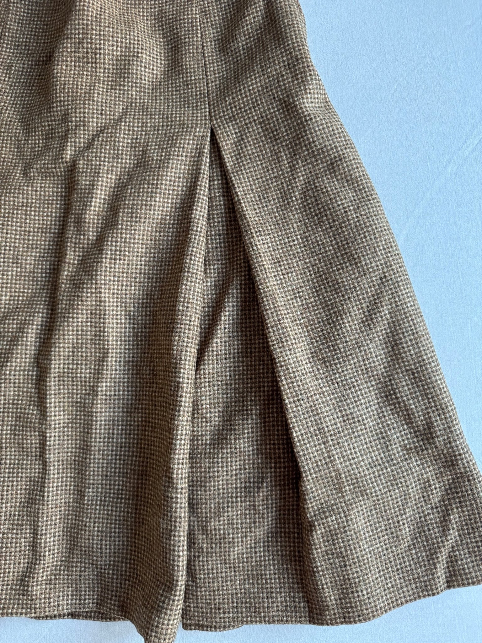 🪵 Fustă Vintage ’60s–’70s Plisată din Lână – XS (IT 38) - anbracaminte