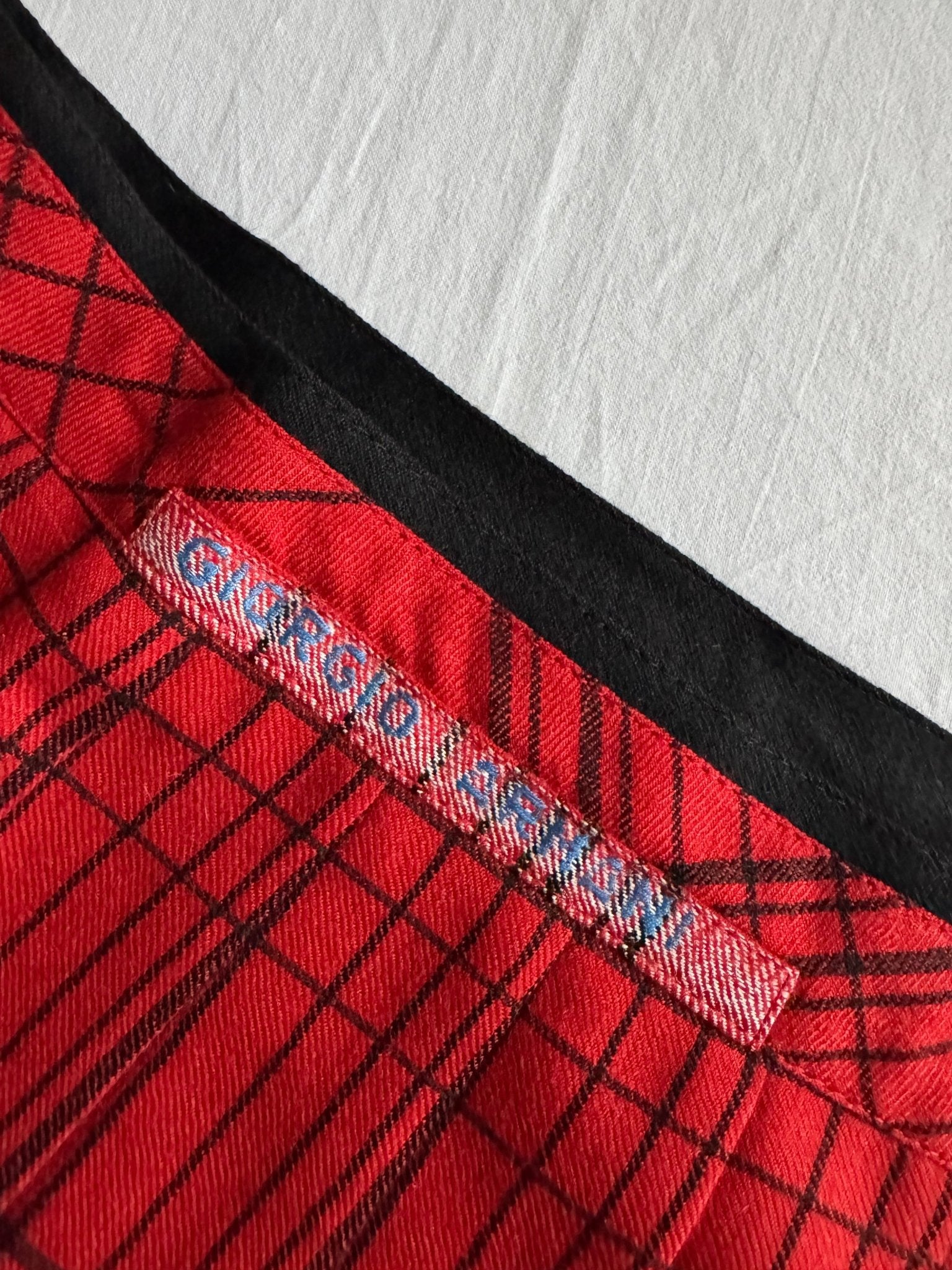 🧵 Fustă Vintage 80’s Giorgio Armani din Lână cu Model Plaid (Mărime IT 40 – M/L) - anbracaminte