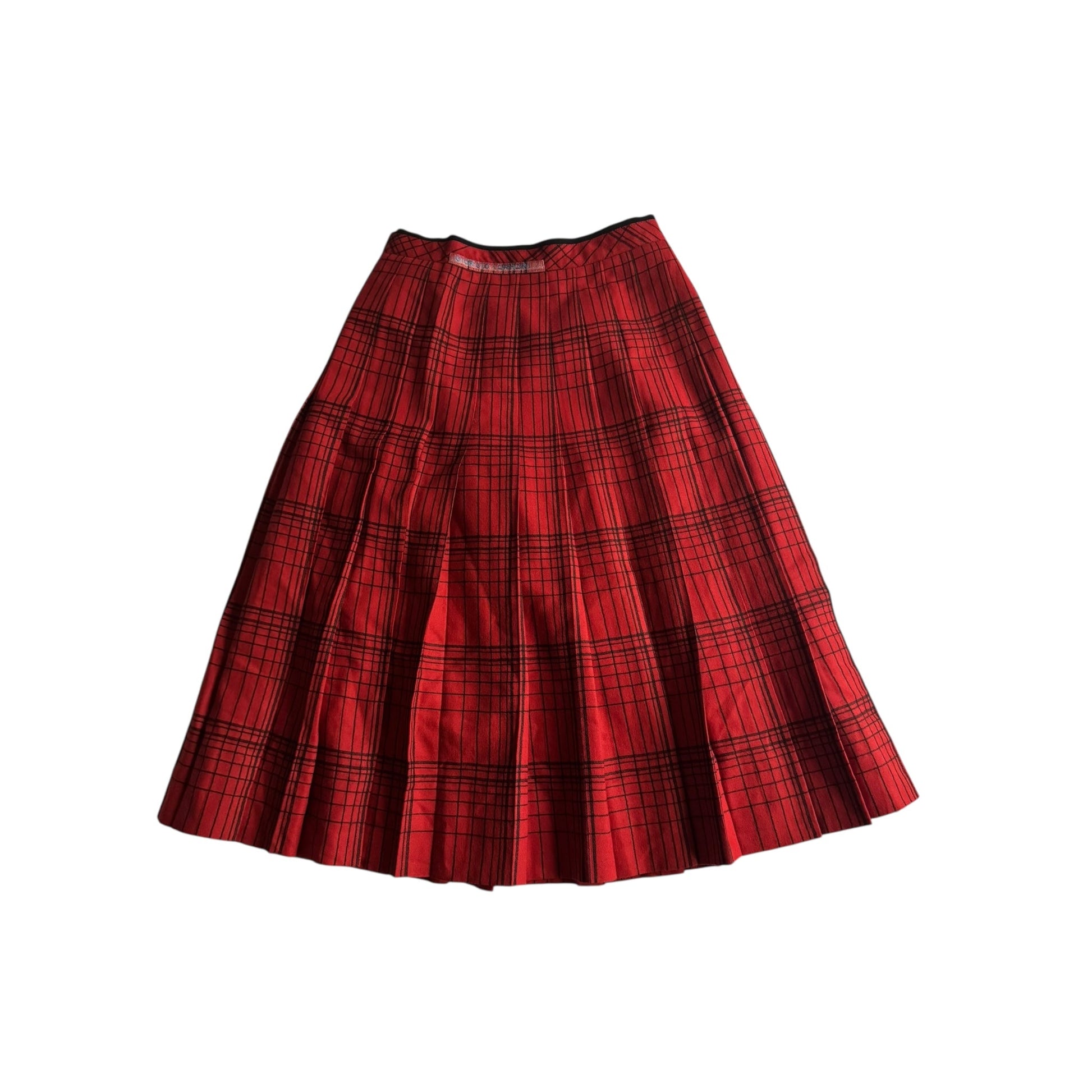 🧵 Fustă Vintage 80’s Giorgio Armani din Lână cu Model Plaid (Mărime IT 40 – M/L) - anbracaminte