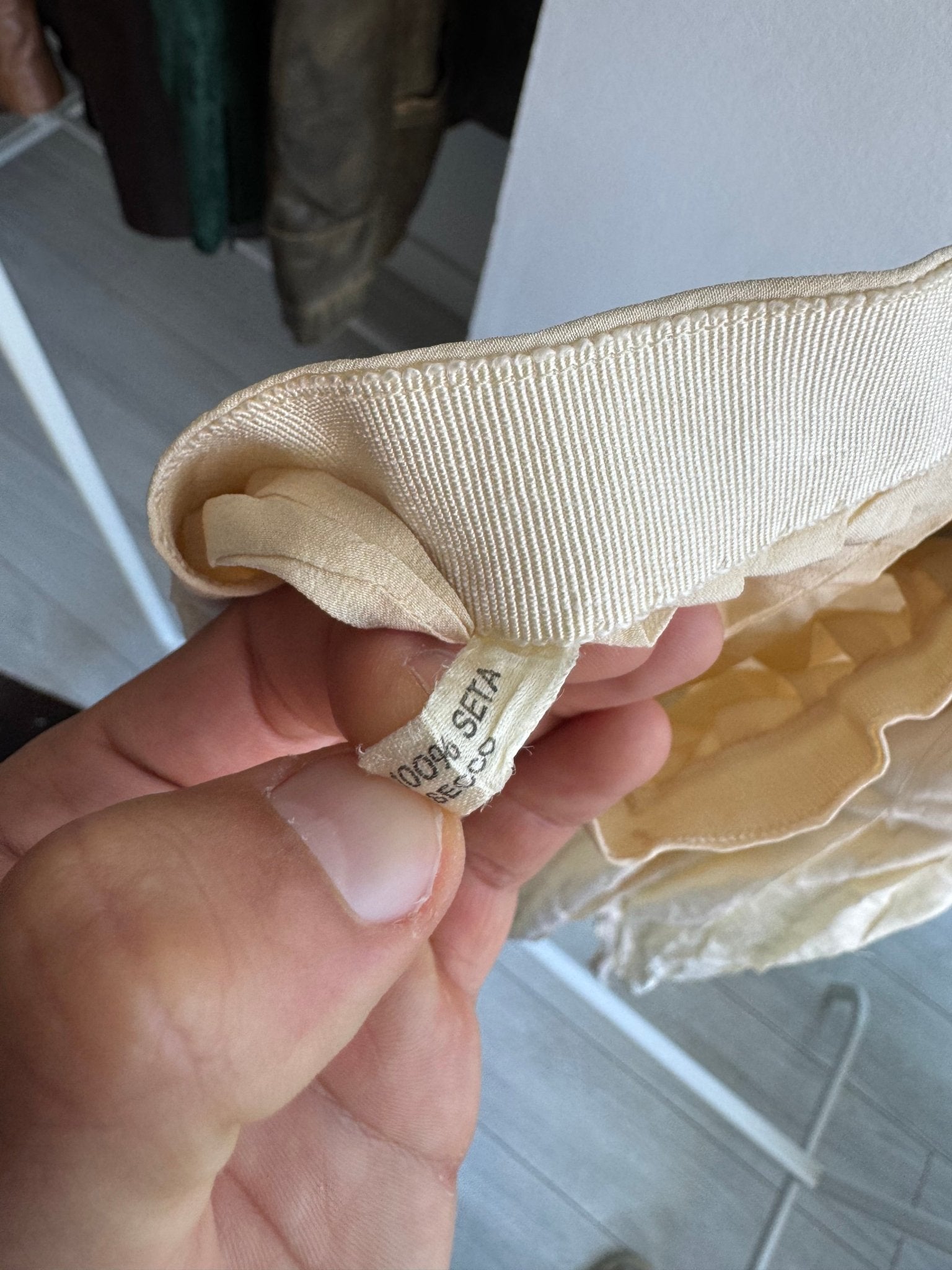🦢 Fustă Vintage Alb Natur din Mătase Plisată – IT 42 (S/M Damă) – Made in Italy - anbracaminte