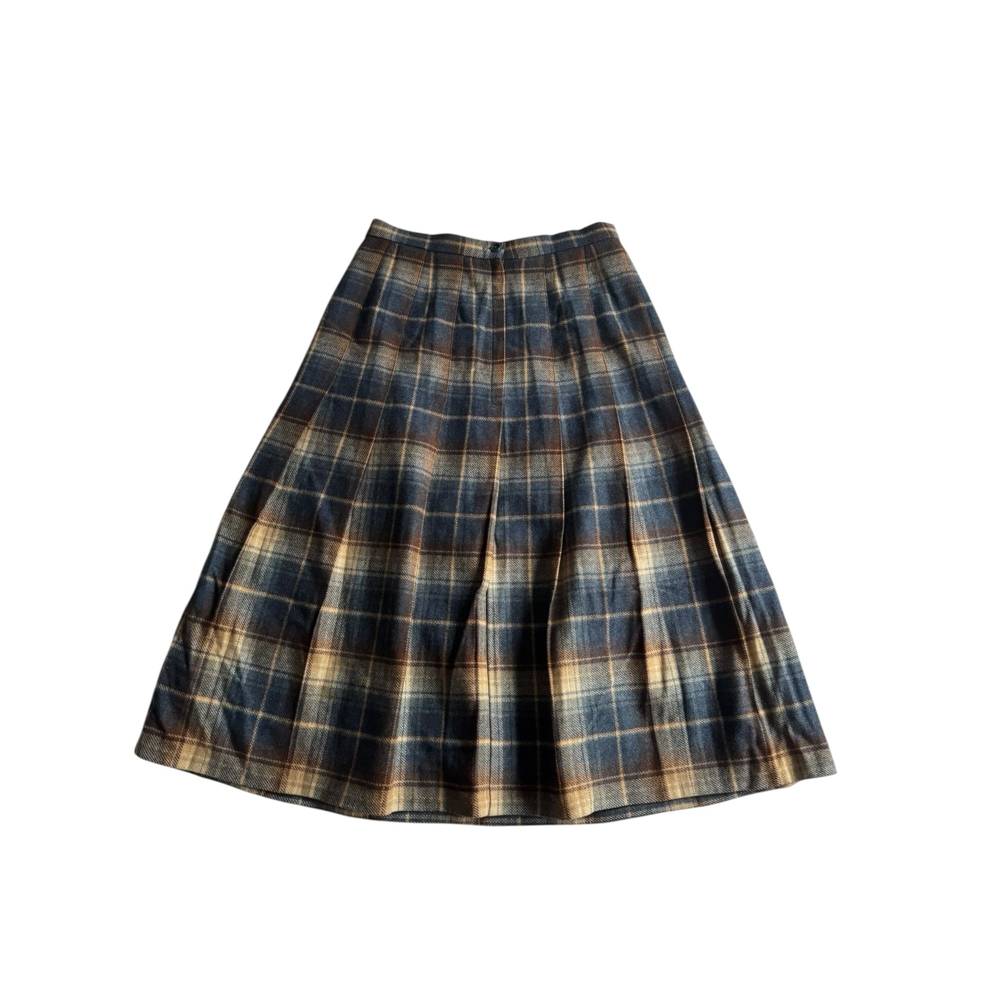 🧵 Fustă Vintage Albastră cu Print Plaid (UK 12 – M) - anbracaminte