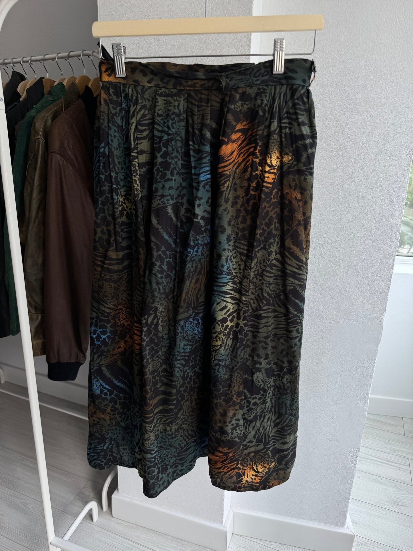 🐆 Fustă Vintage Animal Print – 100% Vâscoză – EU 38 (M) – Made in West Germany - anbracaminte