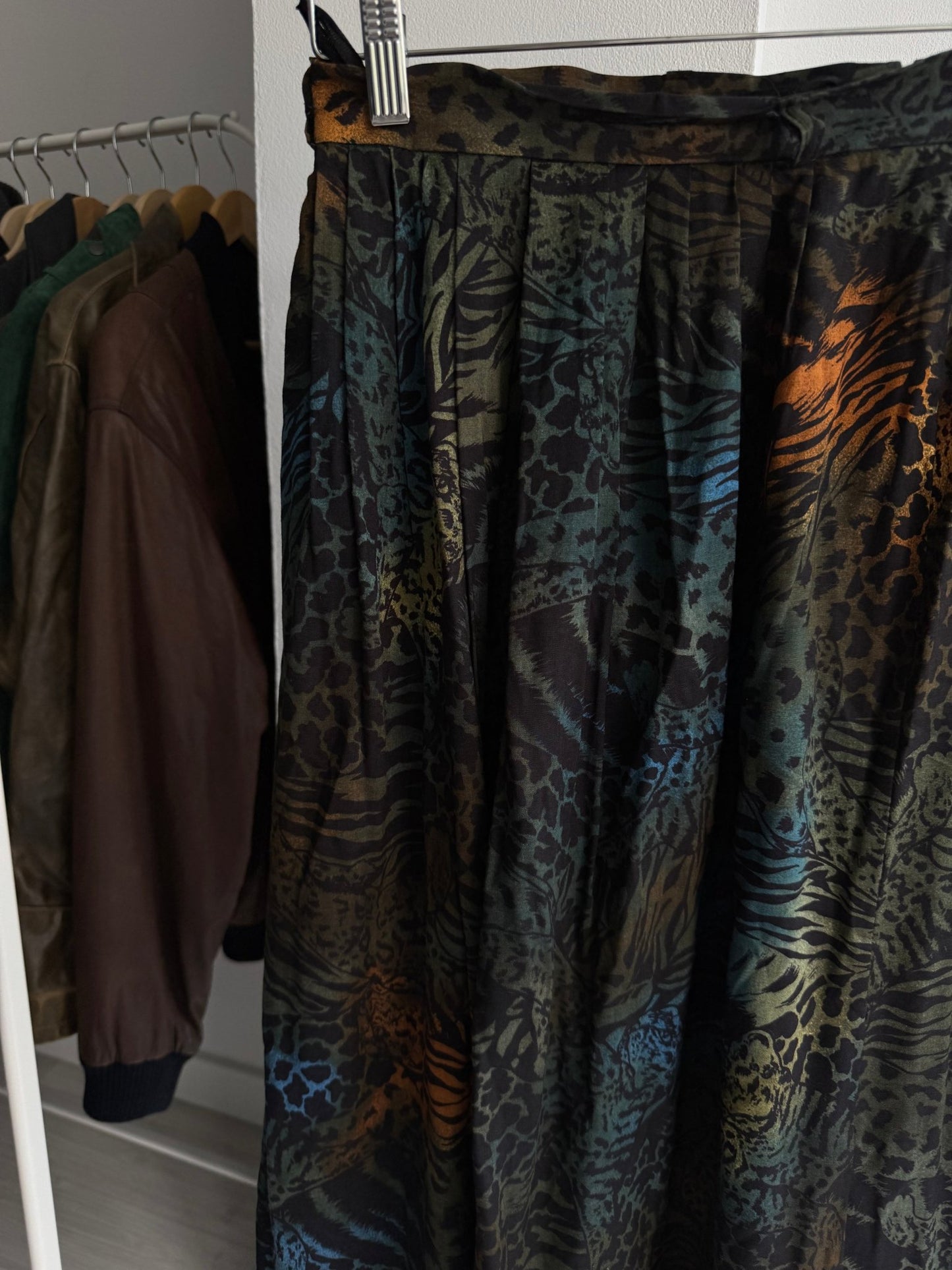 🐆 Fustă Vintage Animal Print – 100% Vâscoză – EU 38 (M) – Made in West Germany - anbracaminte