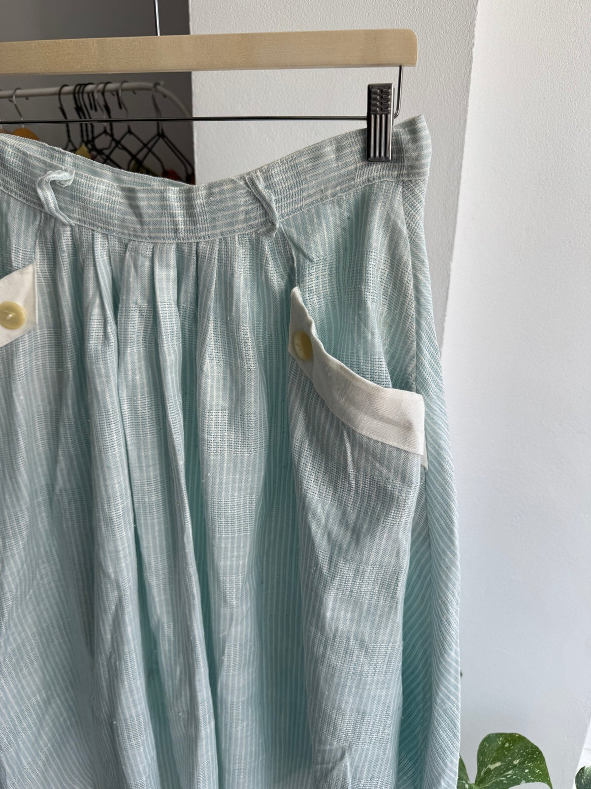 ☀️ Fustă Vintage Baby Blue cu Buzunare – IT 46 Damă (L)u - anbracaminte