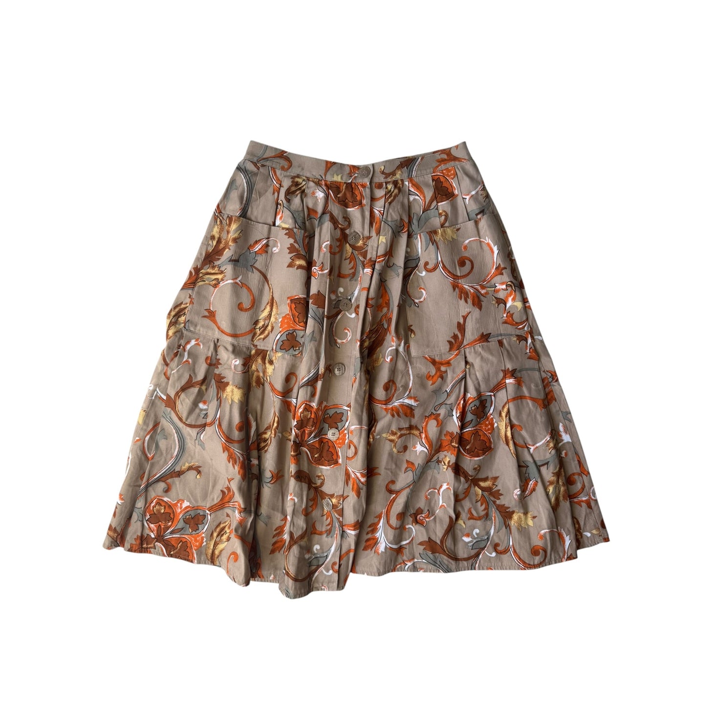 ✨ Fustă Vintage Baroque Print cu Buzunare – S/M Damă - anbracaminte