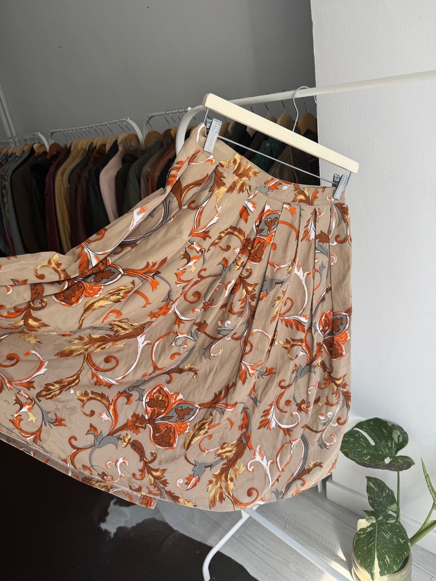 ✨ Fustă Vintage Baroque Print cu Buzunare – S/M Damă - anbracaminte