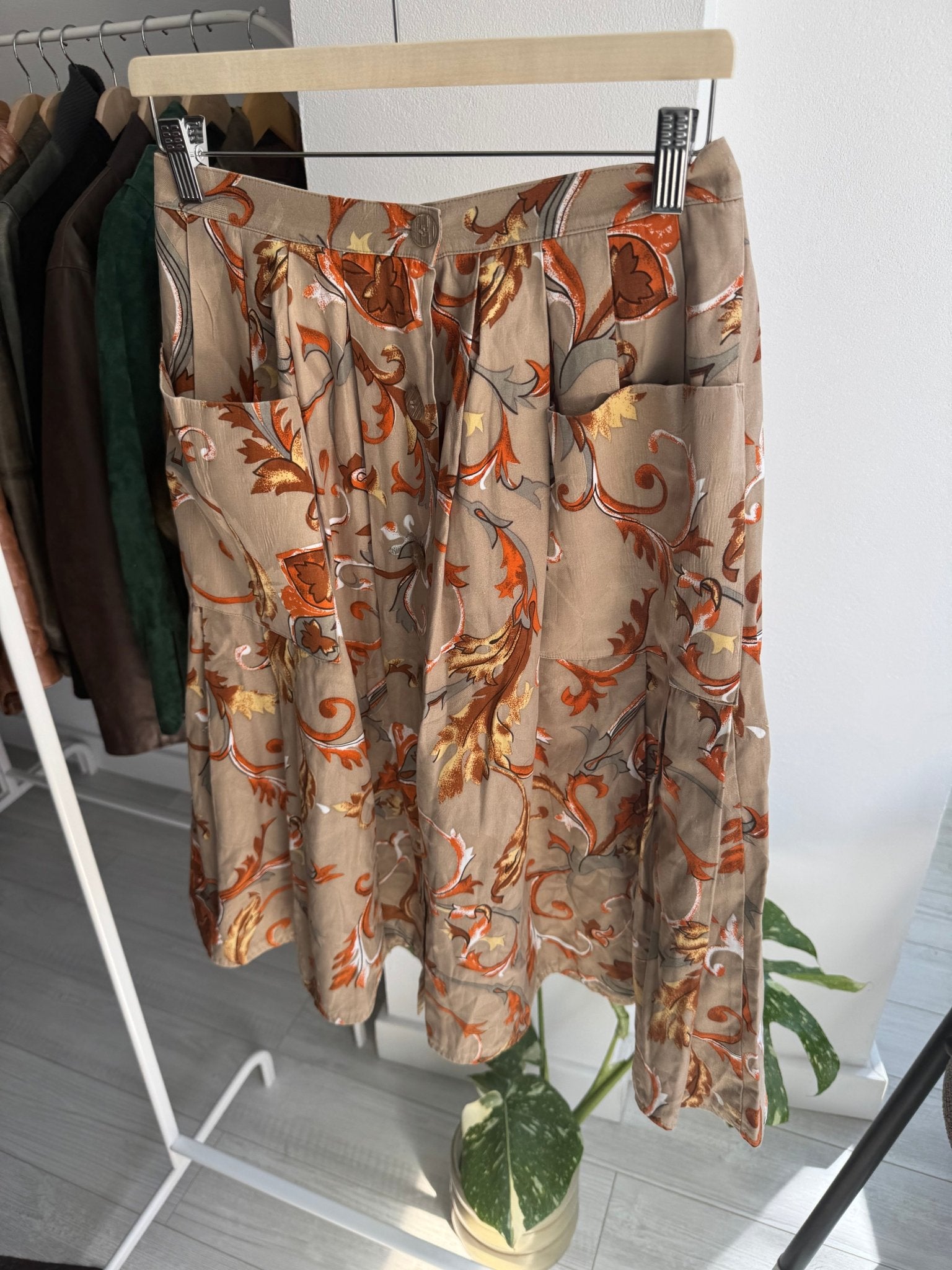 ✨ Fustă Vintage Baroque Print cu Buzunare – S/M Damă - anbracaminte