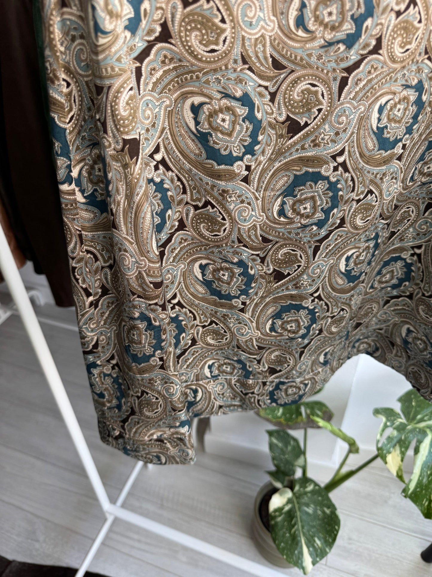✨ Fustă Vintage Baroque Print din Mătase – M Damă – Made in France - anbracaminte