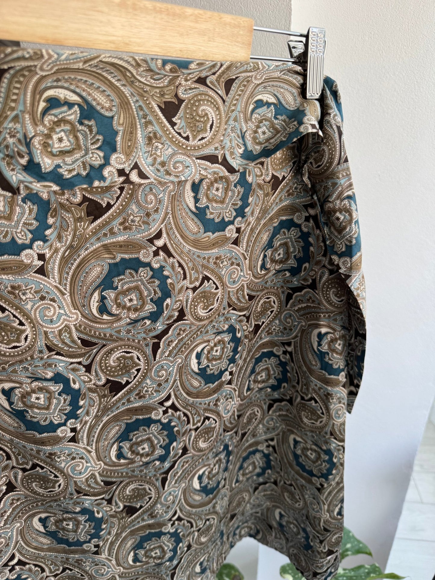 ✨ Fustă Vintage Baroque Print din Mătase – M Damă – Made in France - anbracaminte