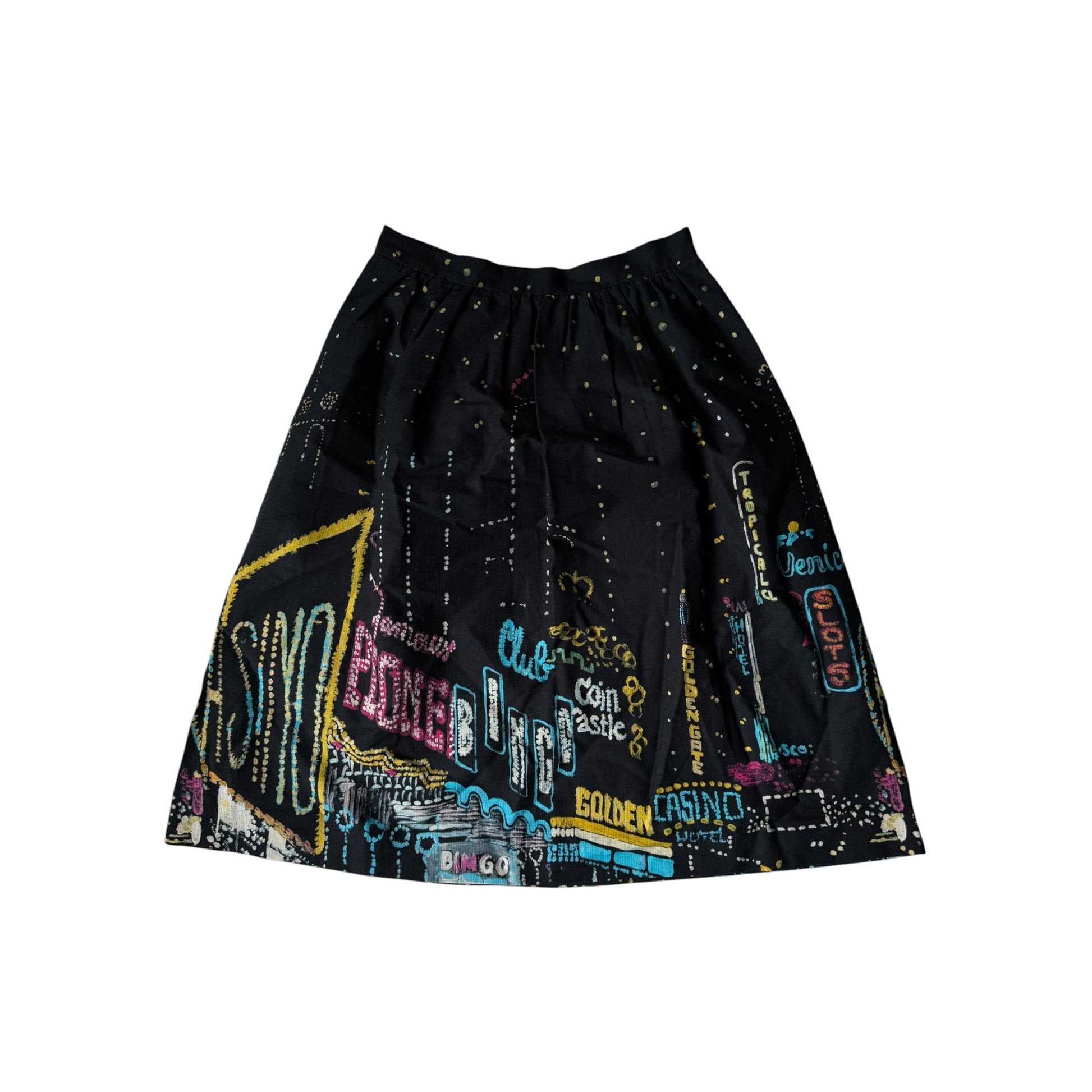 🌃 Fustă Vintage Black City Printed – XS/S Damă - anbracaminte