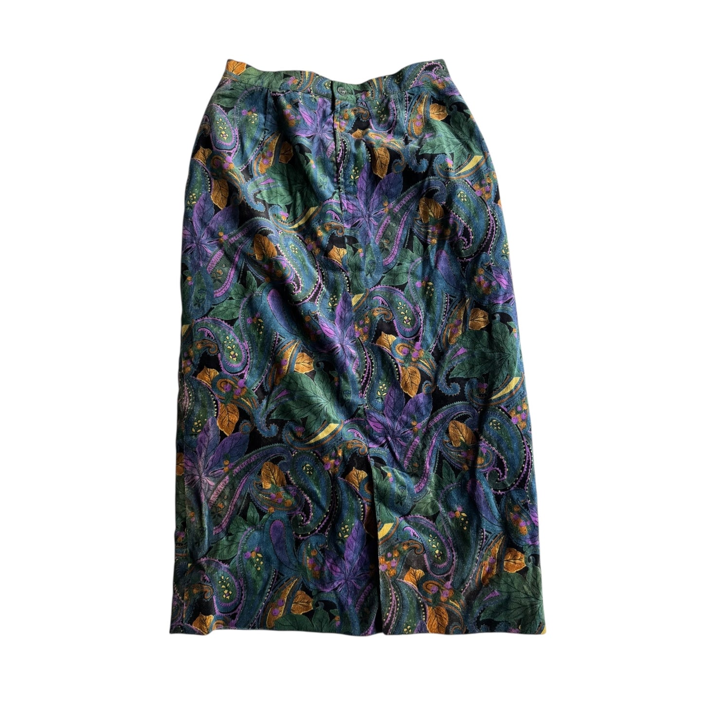 🧵 Fustă Vintage Catifea / Paisley (Mărime IT 44 - M/L) - anbracaminte
