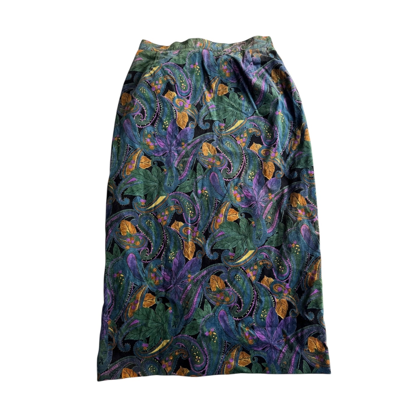 🧵 Fustă Vintage Catifea / Paisley (Mărime IT 44 - M/L) - anbracaminte