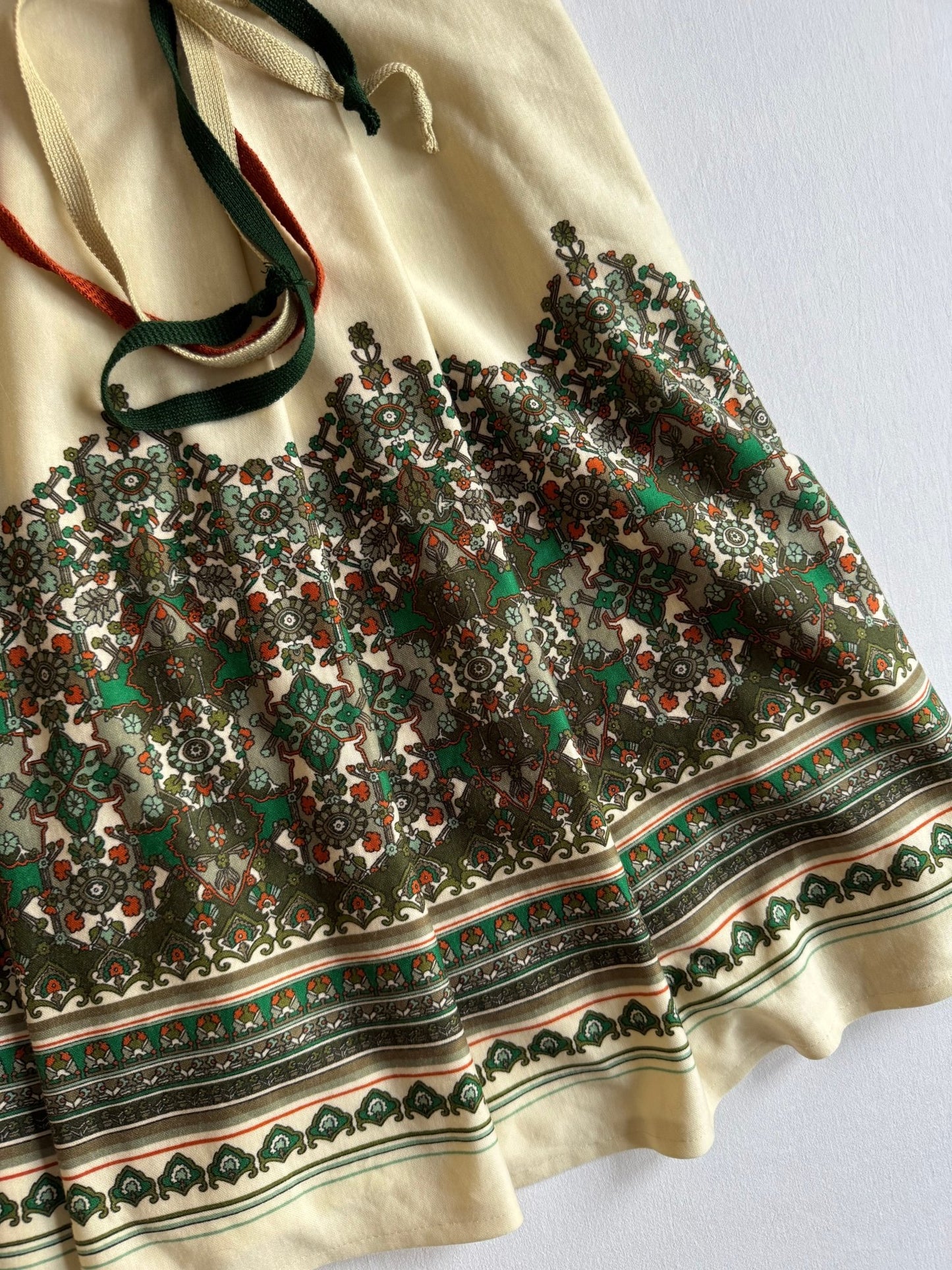 🩷 Fustă vintage cu imprimeu etnic / Talie ajustabilă - anbracaminte