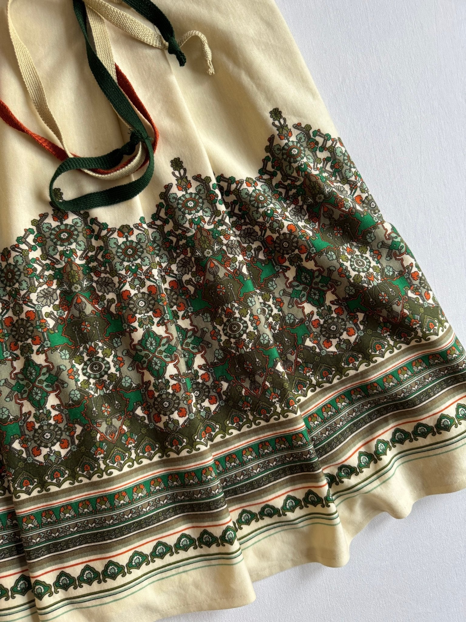 🩷 Fustă vintage cu imprimeu etnic / Talie ajustabilă - anbracaminte