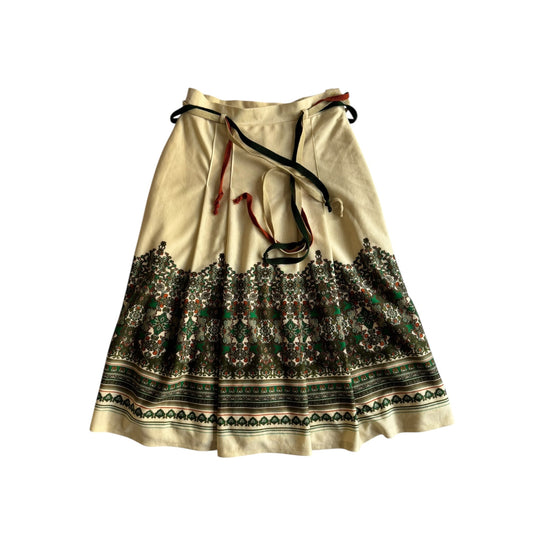 🩷 Fustă vintage cu imprimeu etnic / Talie ajustabilă - anbracaminte
