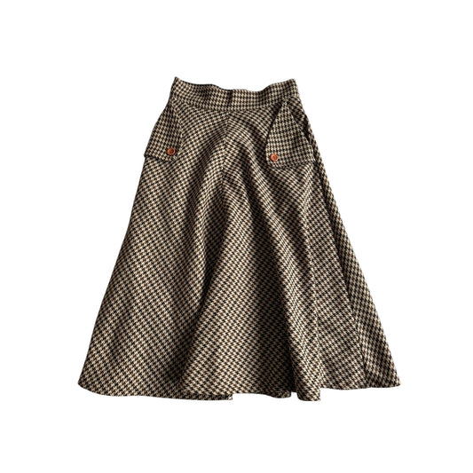 🧵 Fustă Vintage cu Pattern Houndstooth (Mărime IT 44 - L) - anbracaminte