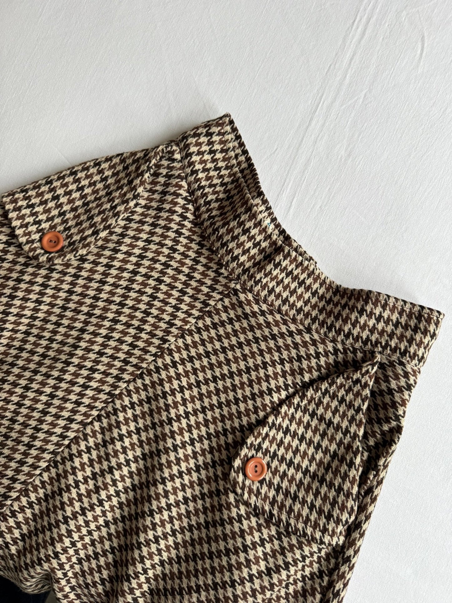 🧵 Fustă Vintage cu Pattern Houndstooth (Mărime IT 44 - L) - anbracaminte