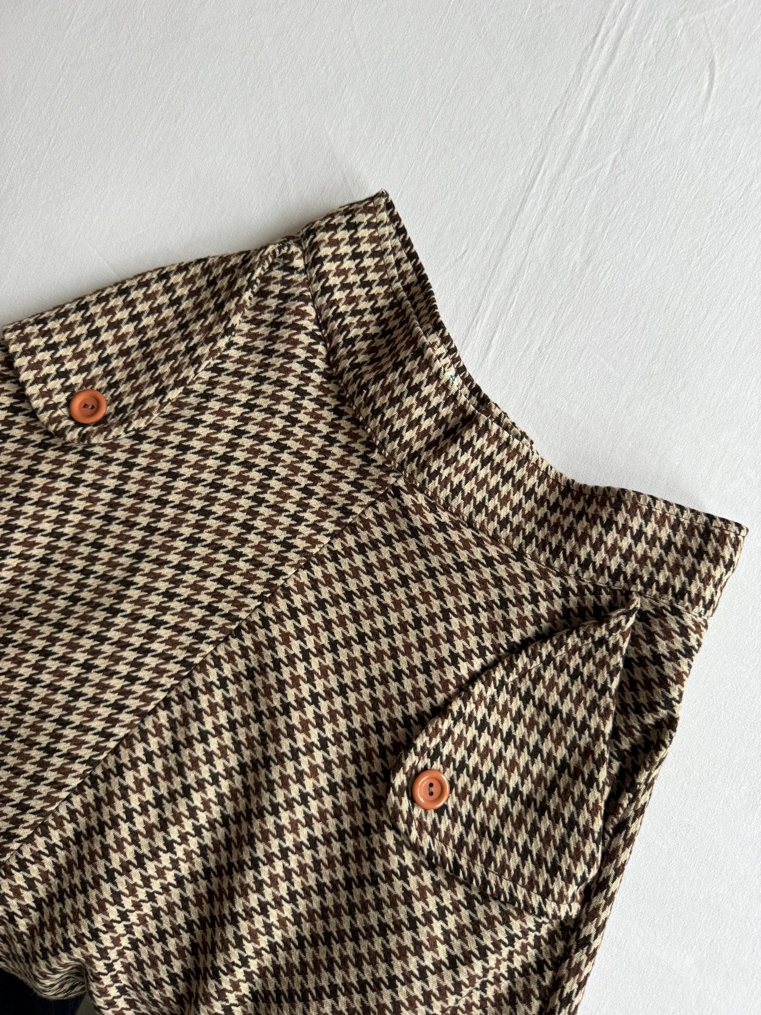 🧵 Fustă Vintage cu Pattern Houndstooth (Mărime IT 44 - L) - anbracaminte
