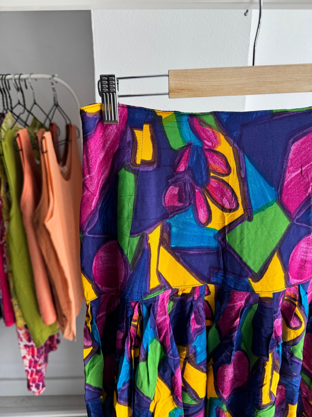 ☀️ Fustă Vintage cu Print – IT 46 Damă (M/L) – Made in Italy - anbracaminte