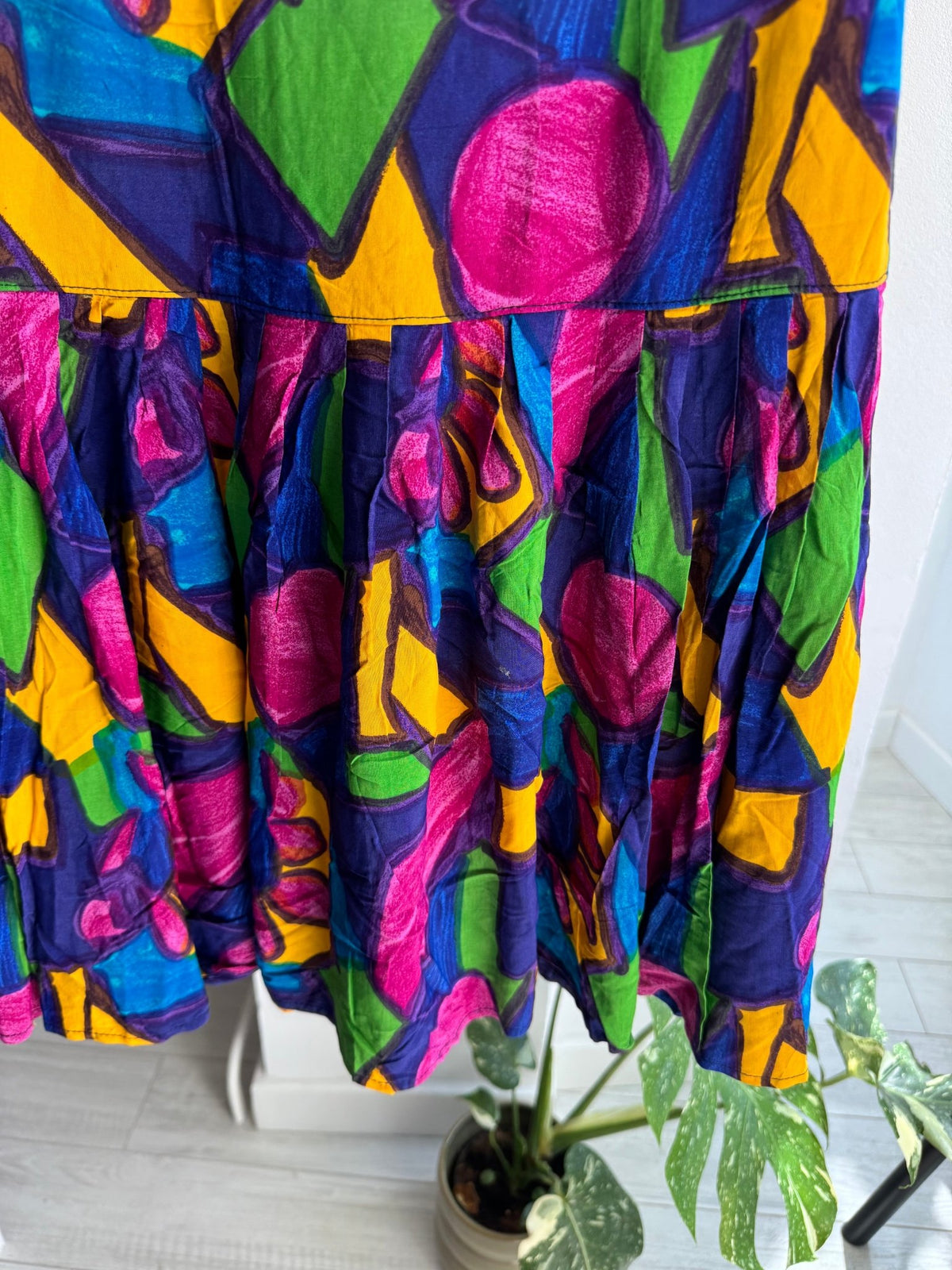 ☀️ Fustă Vintage cu Print – IT 46 Damă (M/L) – Made in Italy - anbracaminte