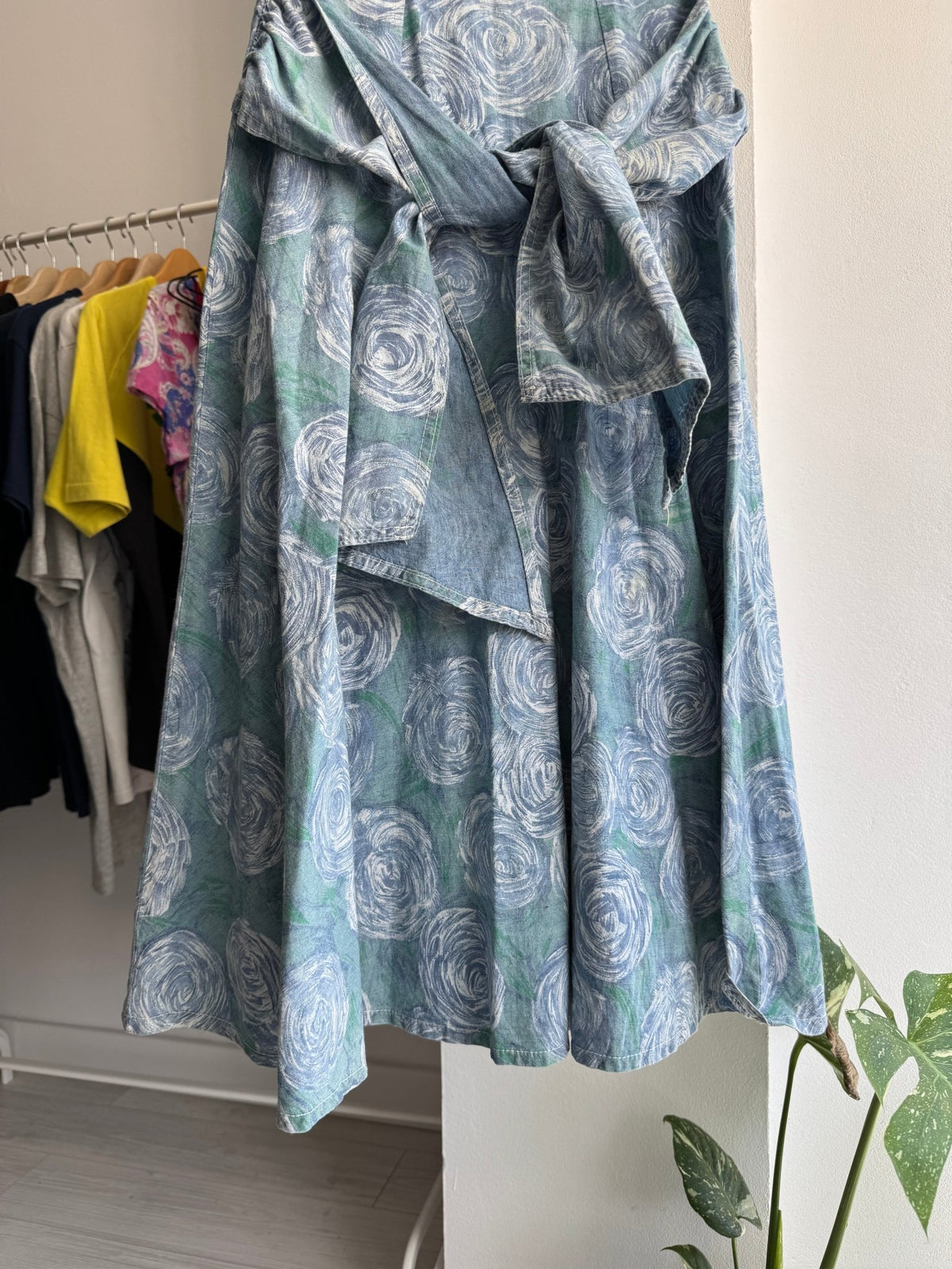 ☀️ Fustă Vintage cu Print și Detaliu Fundă în Talie – IT 40 Damă (XS) – Made in Italy - anbracaminte