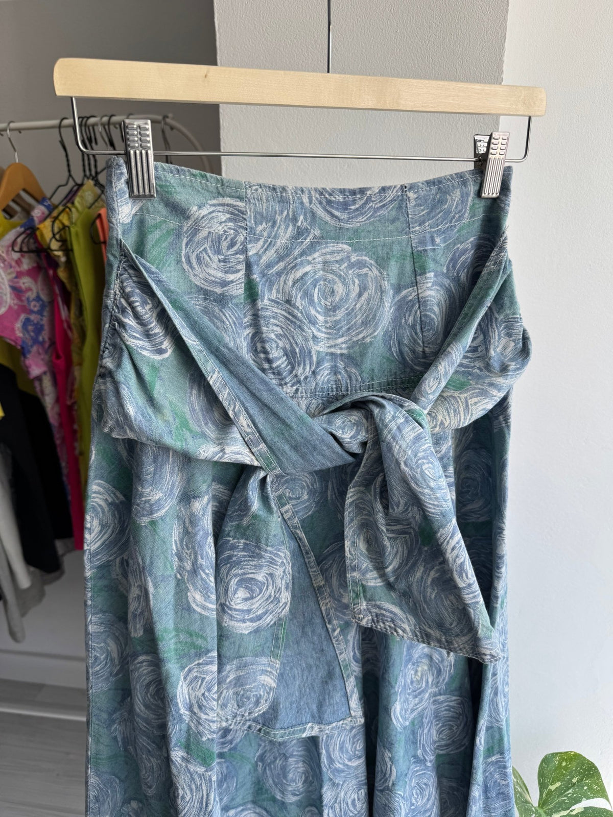 ☀️ Fustă Vintage cu Print și Detaliu Fundă în Talie – IT 40 Damă (XS) – Made in Italy - anbracaminte