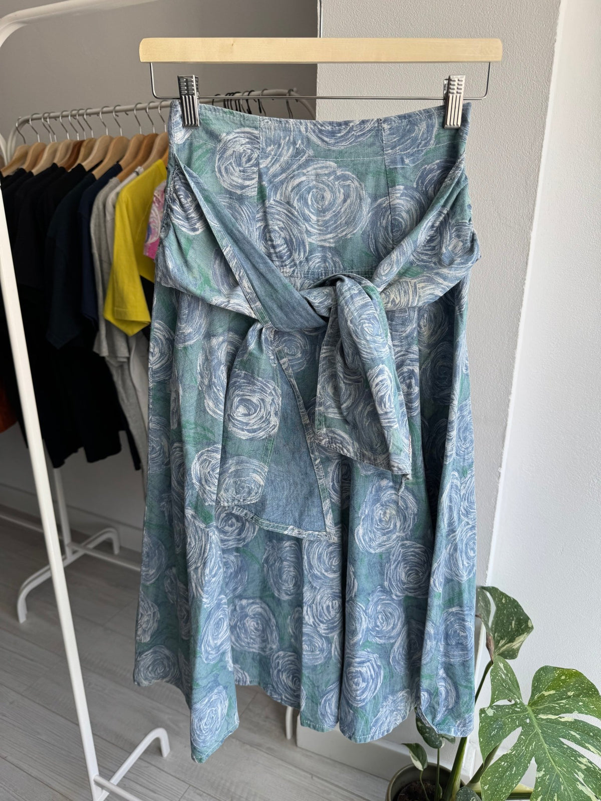 ☀️ Fustă Vintage cu Print și Detaliu Fundă în Talie – IT 40 Damă (XS) – Made in Italy - anbracaminte
