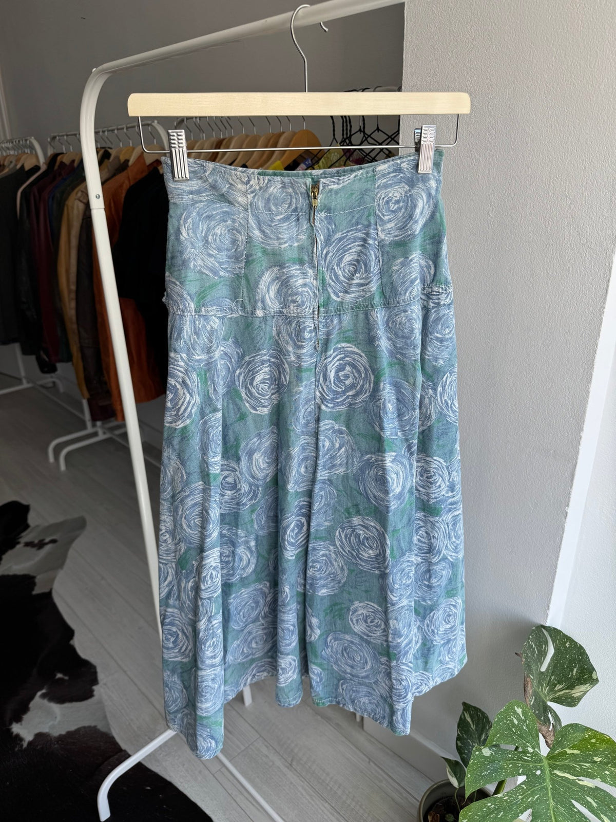 ☀️ Fustă Vintage cu Print și Detaliu Fundă în Talie – IT 40 Damă (XS) – Made in Italy - anbracaminte